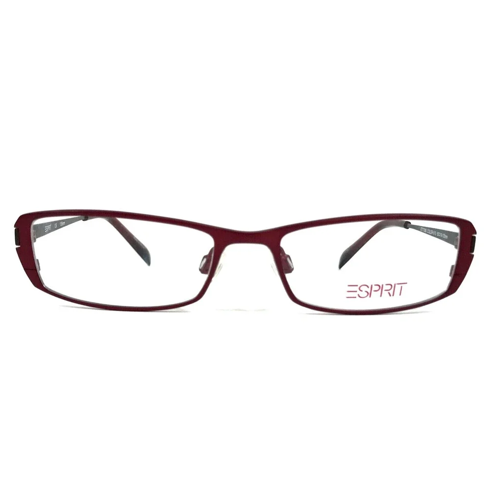 Esprit Eyeglasses Frames ET17363 513 Burgundy Gray Rectangle Full Rim 50-16-135